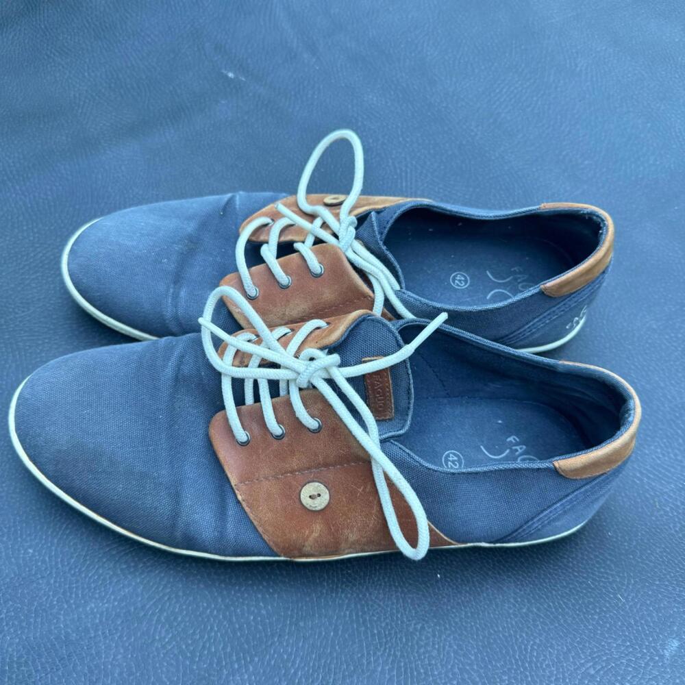 Faguo Men's Size 9.5 Derby Sneakers Comfort Leather and‎ Cotton